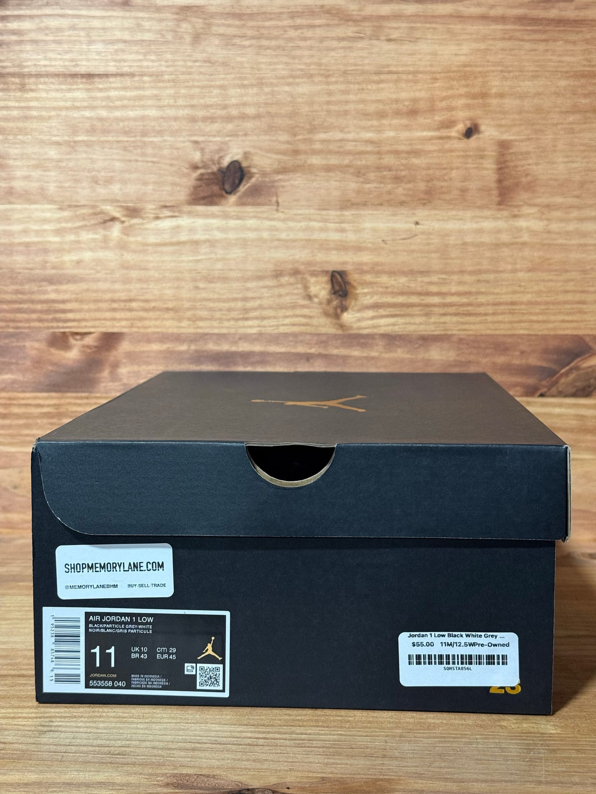 Jordan 1 Low Black White Grey - Size 11