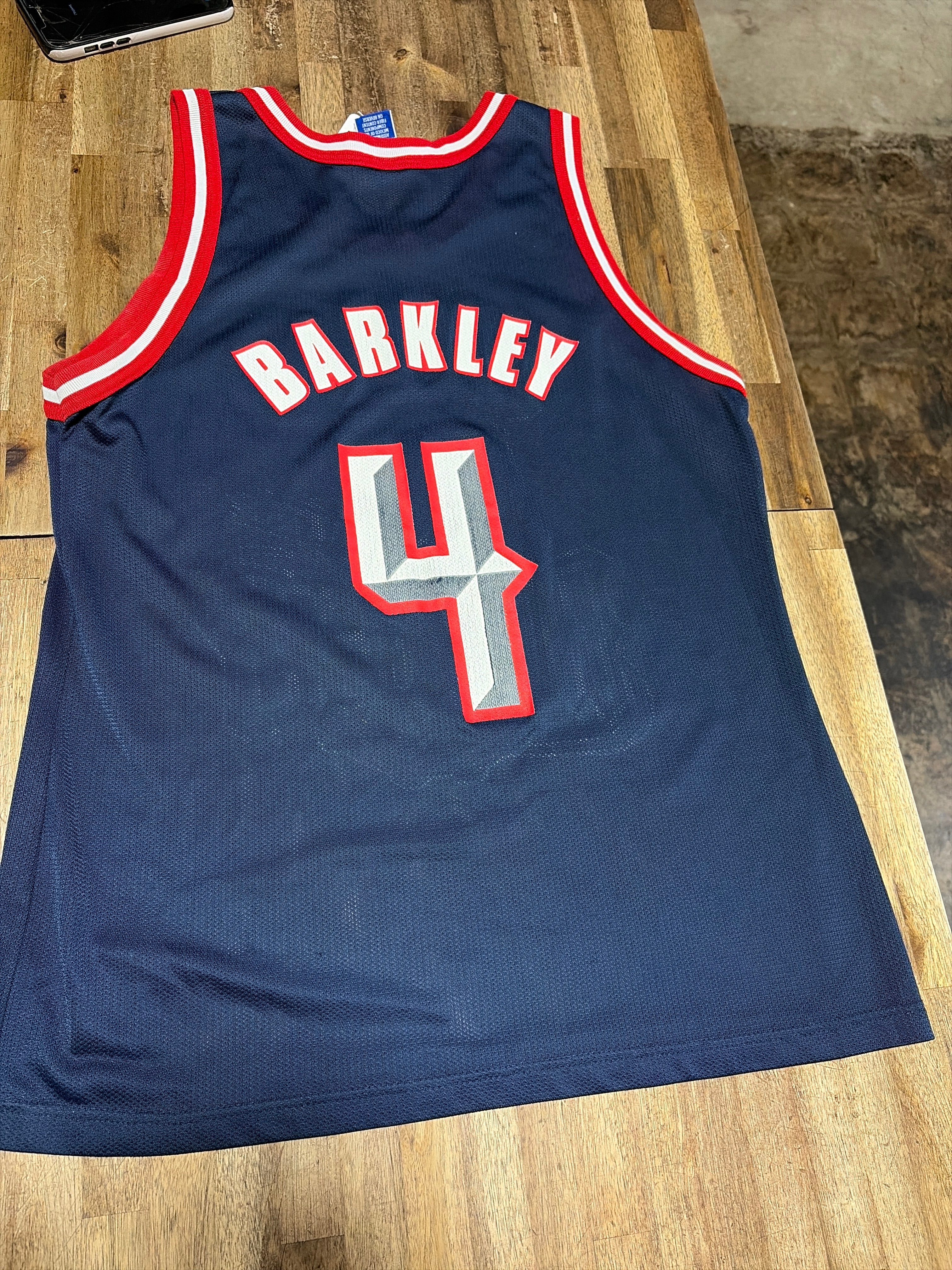 Vintage Champion Charles Barkley Houston Rockets Jersey - Sz 44(Large)