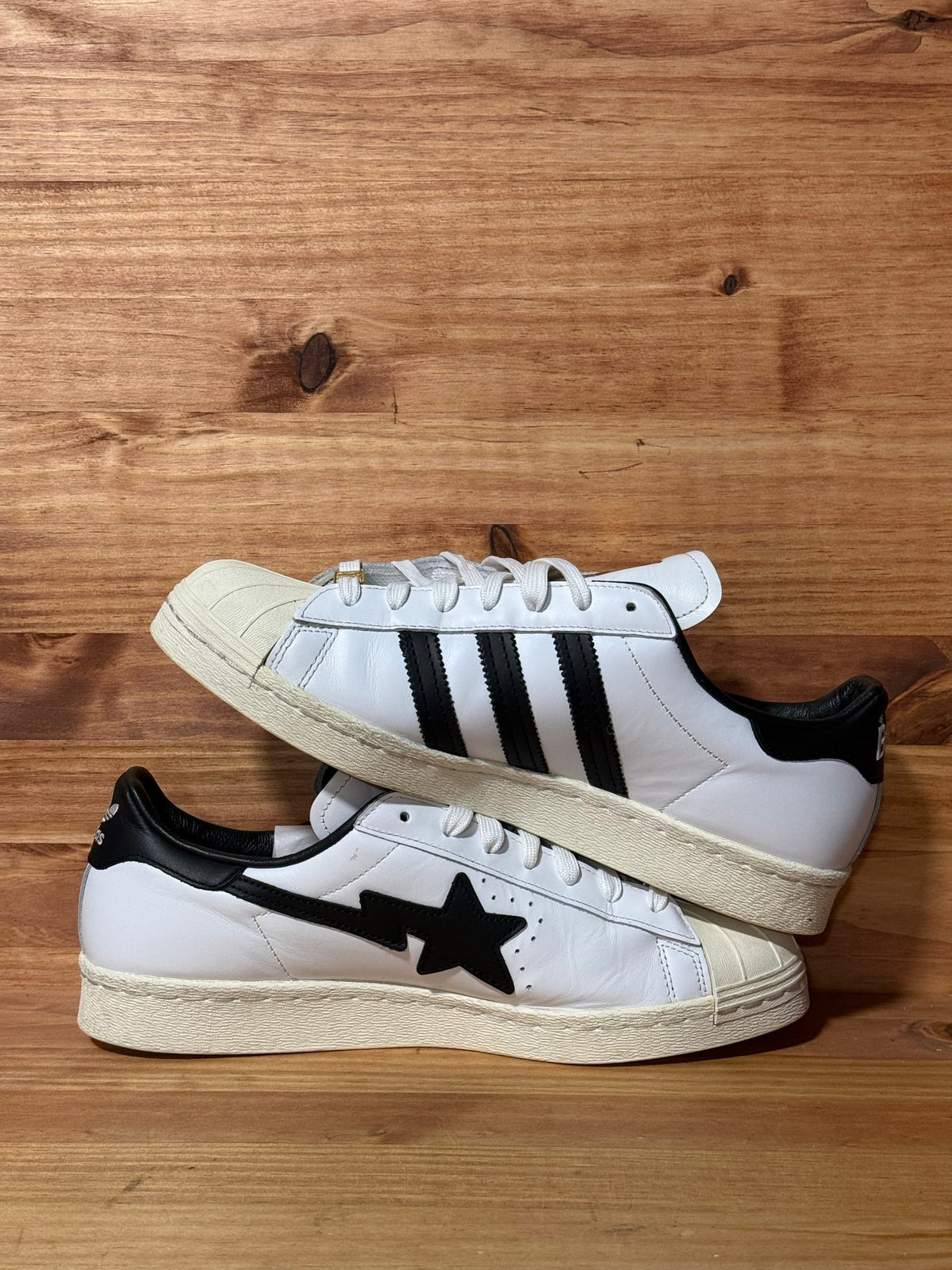 adidas Superstar 80s Bape White Black - Size 9