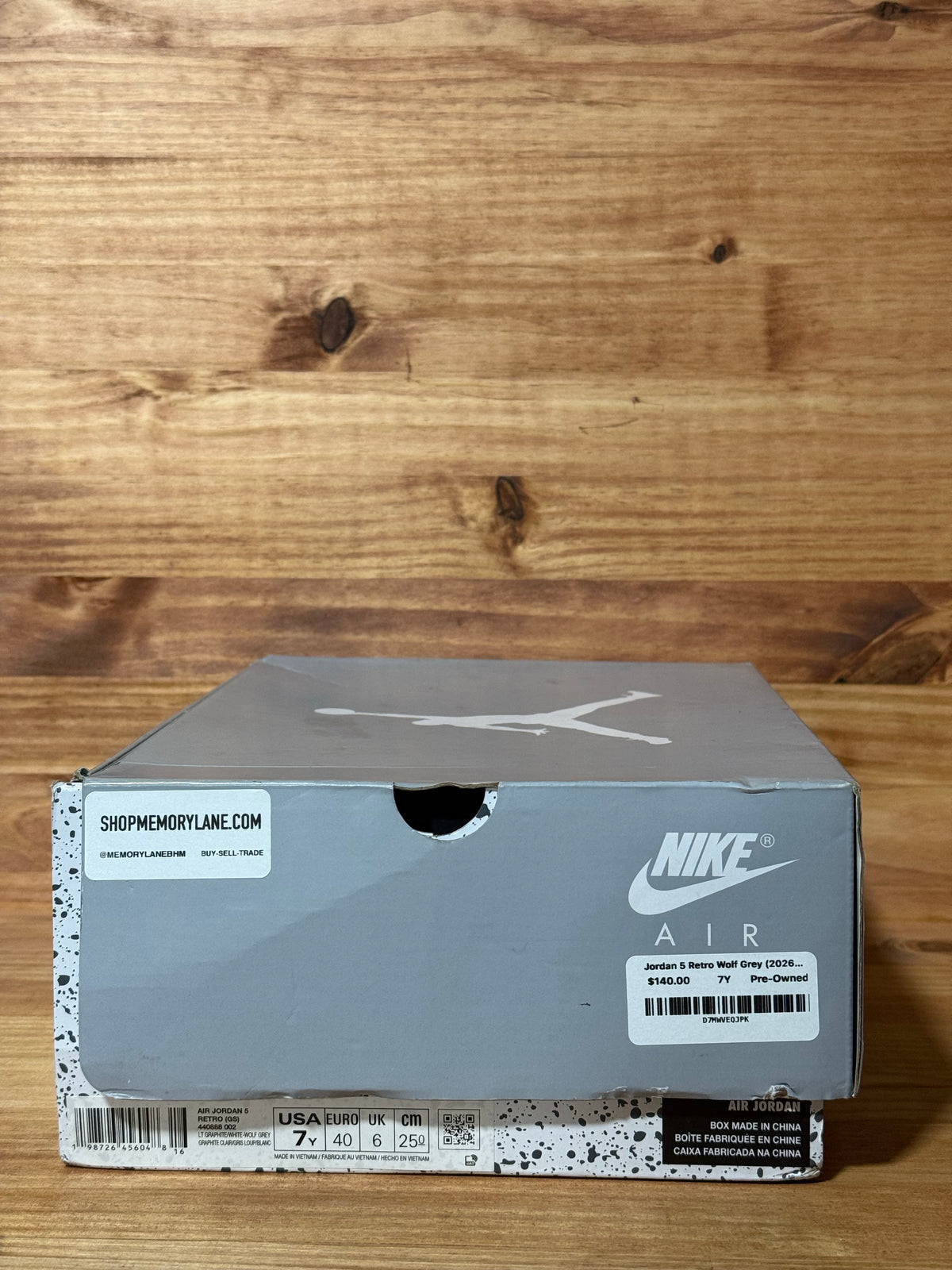Jordan 5 Retro Wolf Grey (2026) (GS) - Size 7Y