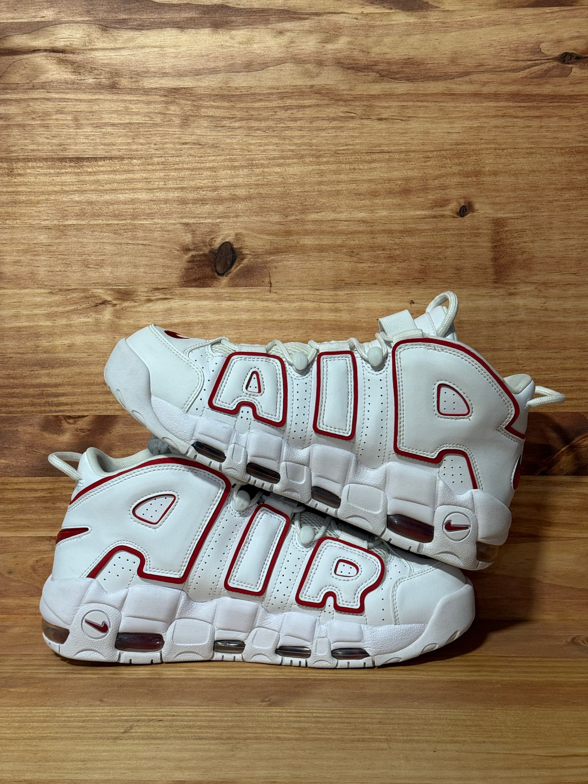 Nike Air More Uptempo White Varsity Red Outline