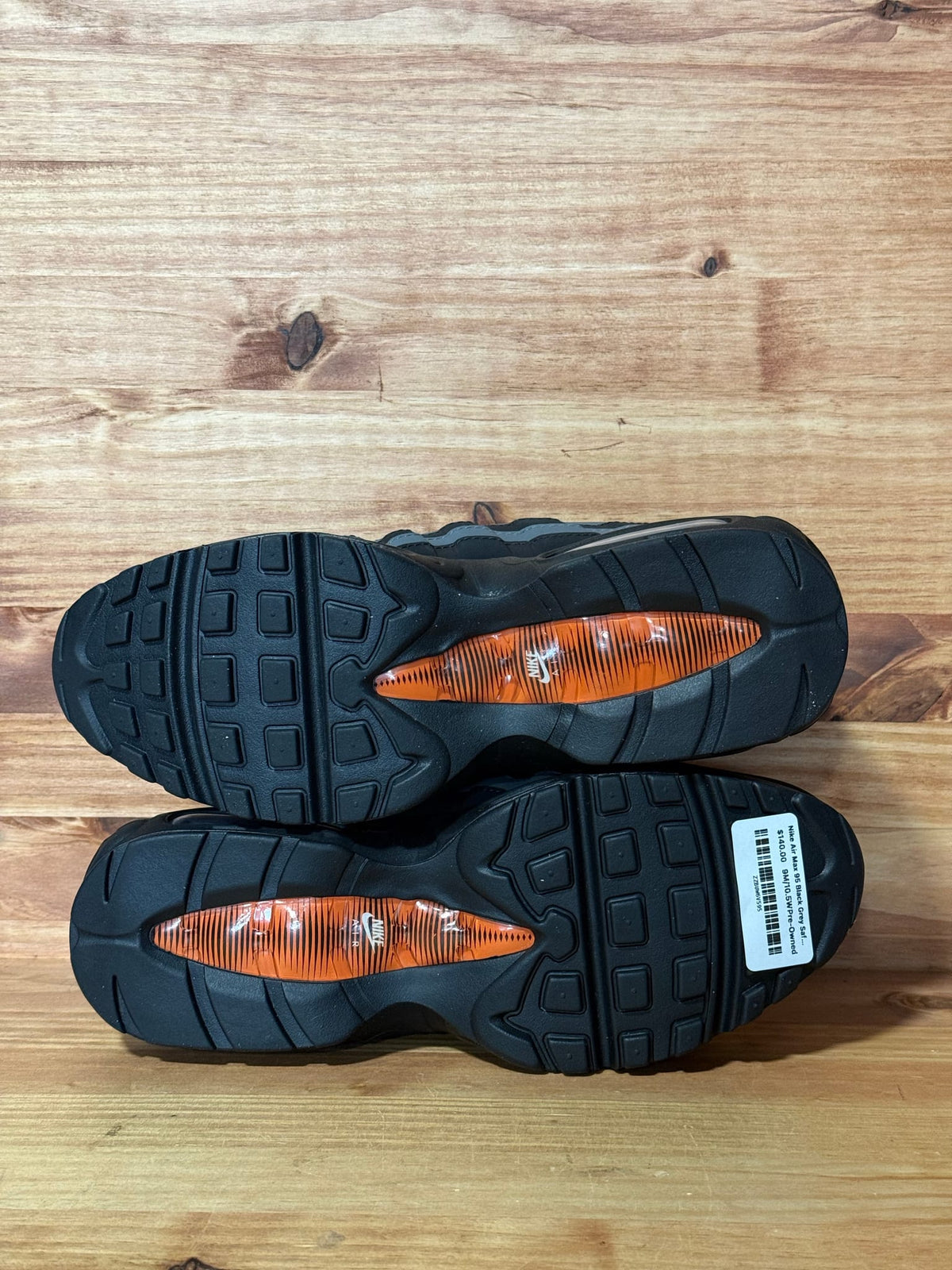 Nike Air Max 95 Black Grey Safety Orange - Size 9