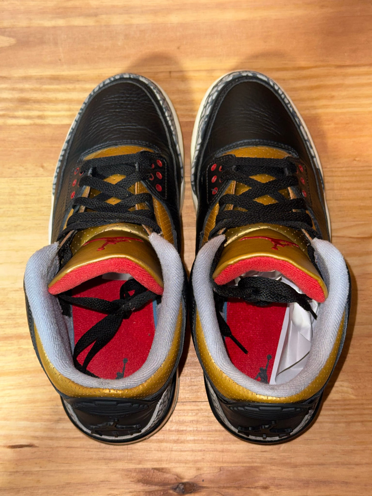 Jordan 3 Retro Black Cement Gold (Women's) - Size 10.5W/9M