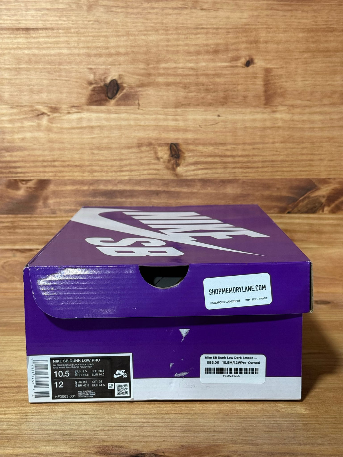 Nike SB Dunk Low Dark Smoke Grey - Size 10.5