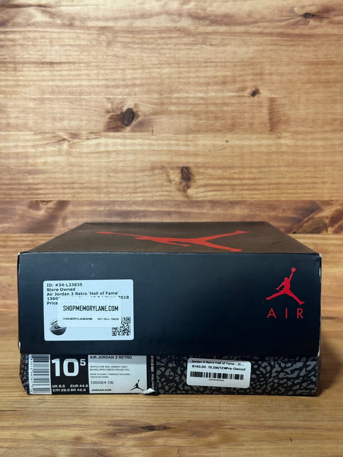 Jordan 3 Retro Hall of Fame - Size 10.5