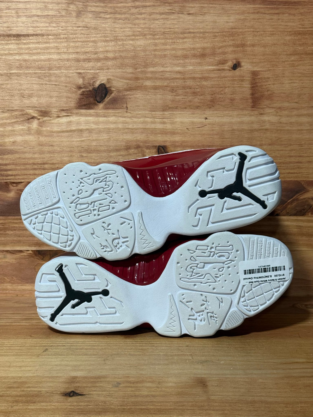 Jordan 9 Retro White Gym Red - Size 8.5