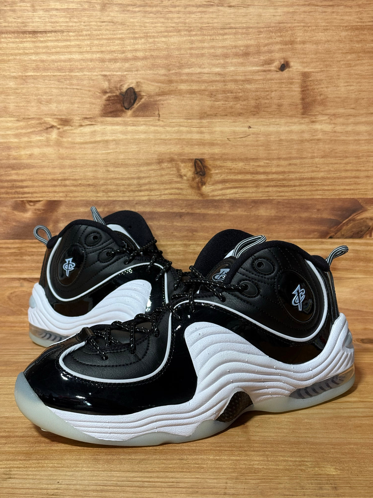 Nike Air Penny 2 Black Patent Football Grey