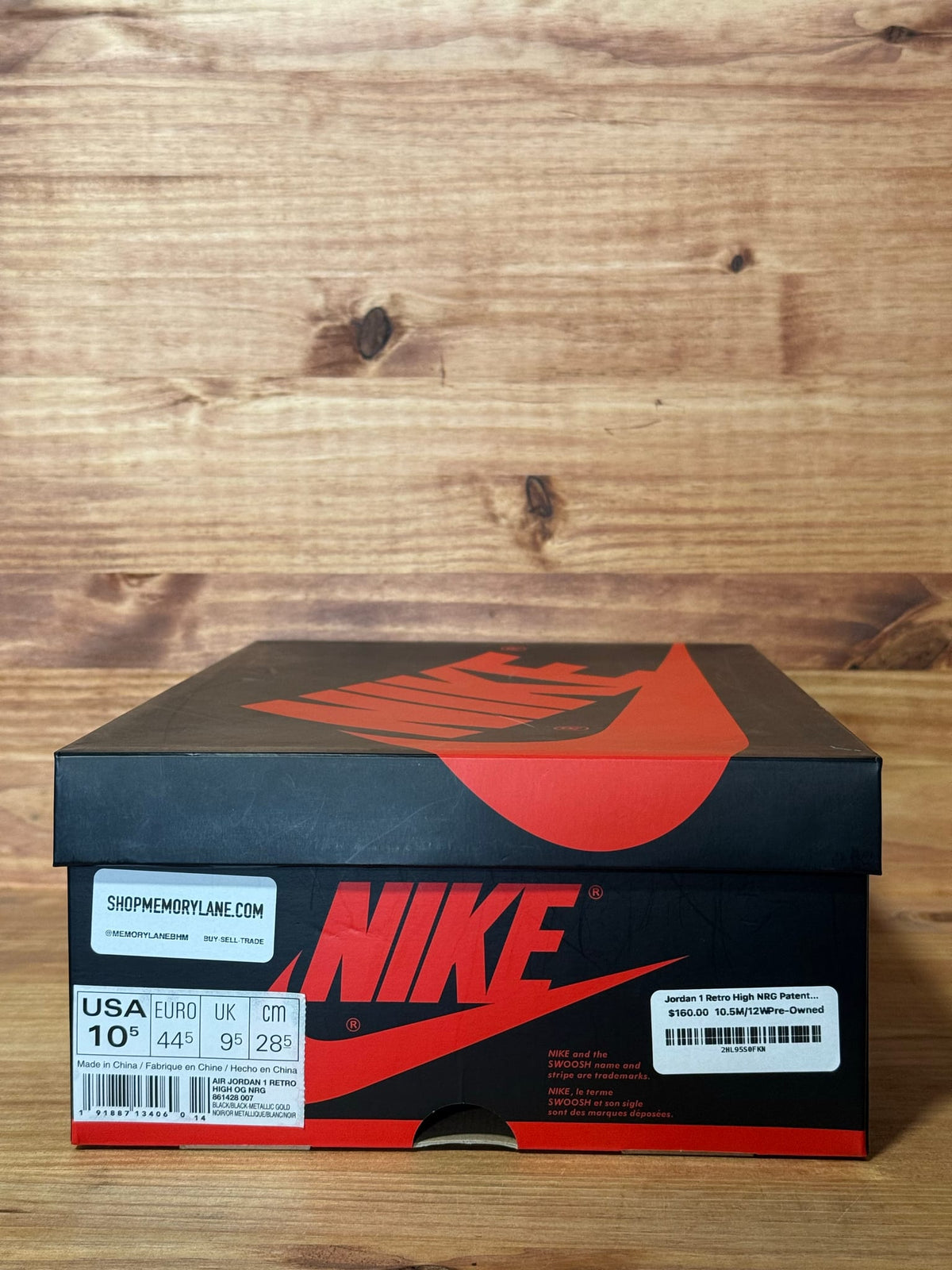 Jordan 1 Retro High NRG Patent Gold Toe - Size 10.5