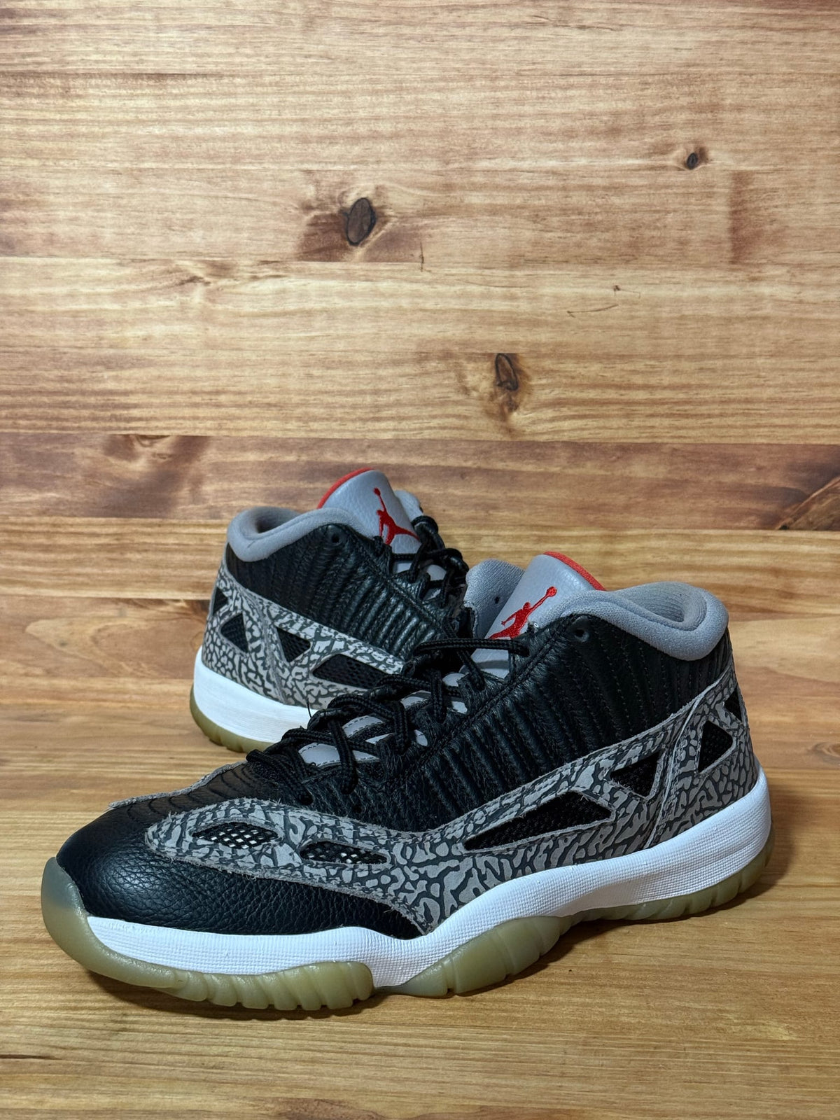 Jordan 11 Retro Low IE Black Cement - Size 9.5