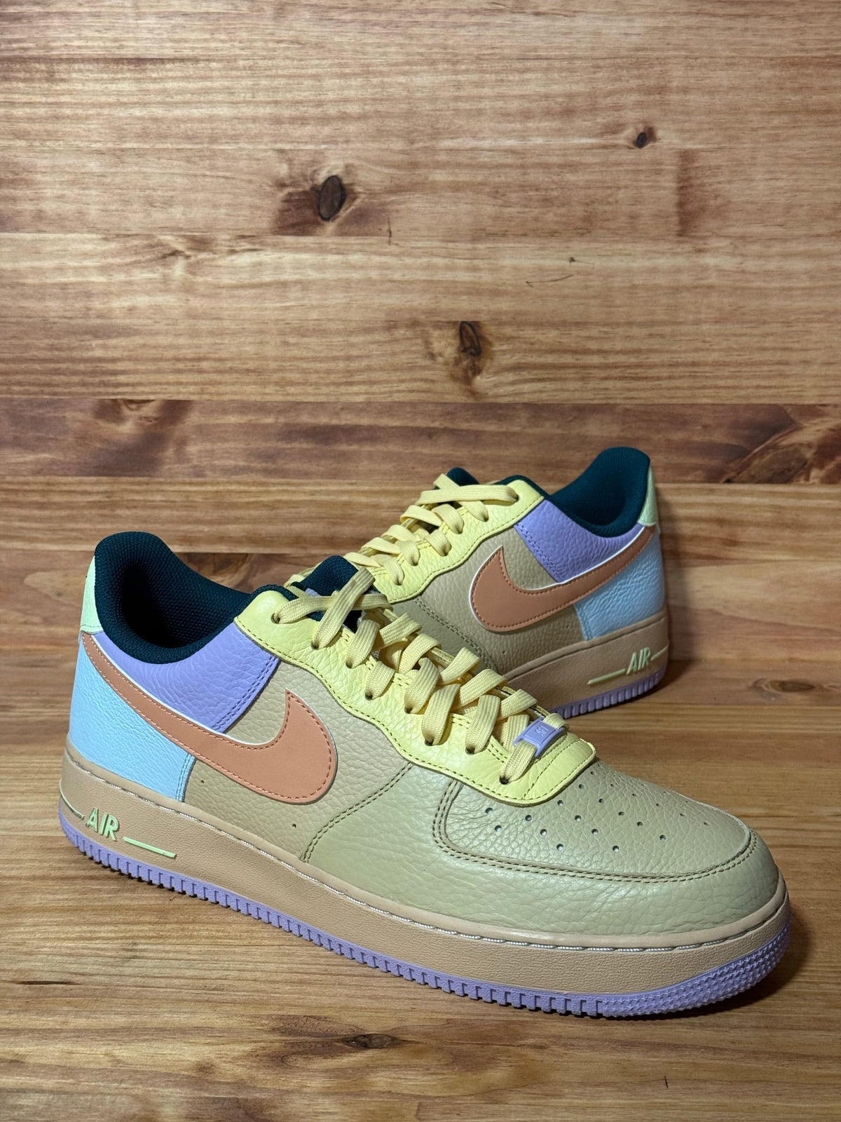 Nike Air Force 1 Low '07 Sesame Hydrangeas Soft Yellow Apricot Agate - Size 13