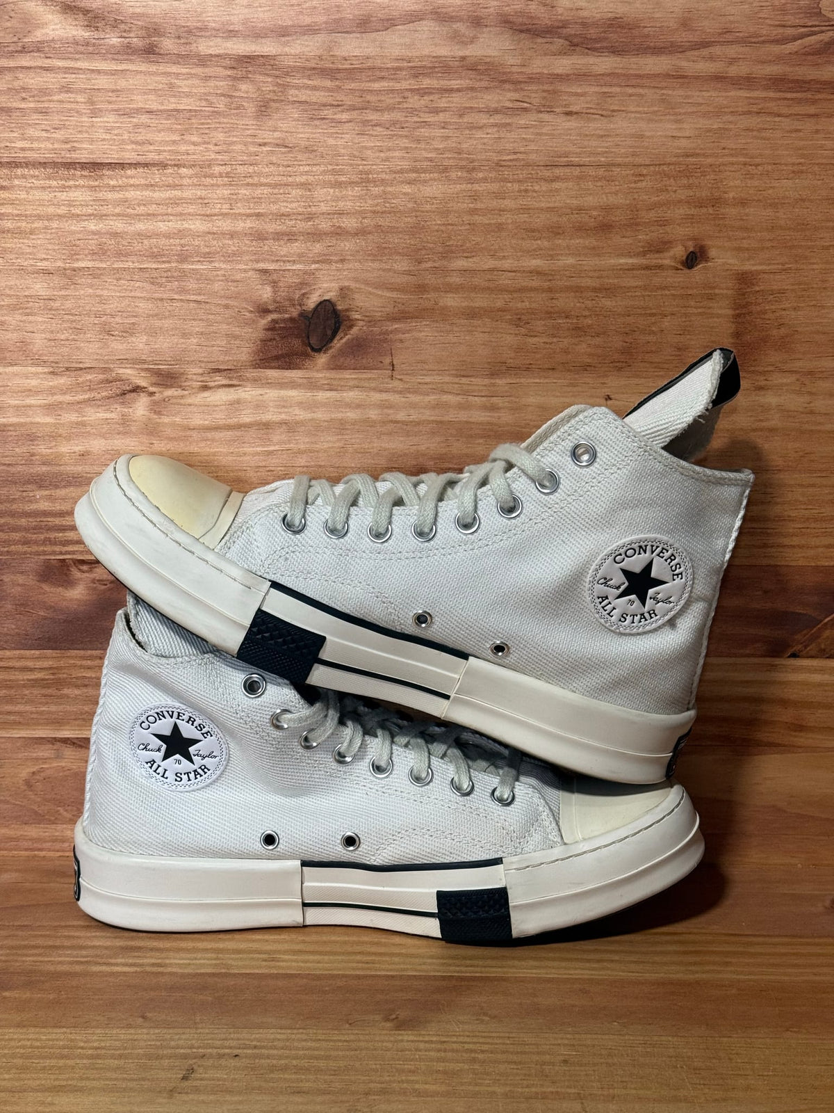 Converse DRKSTAR Chuck Taylor All Star 70 Hi Rick Owens DRKSHDW White - Size 8.5