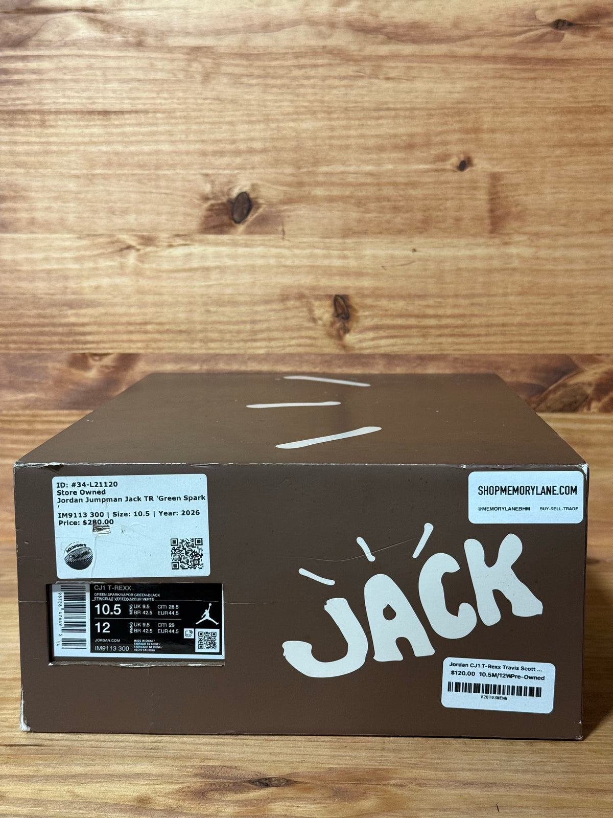 Jordan CJ1 T-Rexx Travis Scott Green Spark - Size 10.5