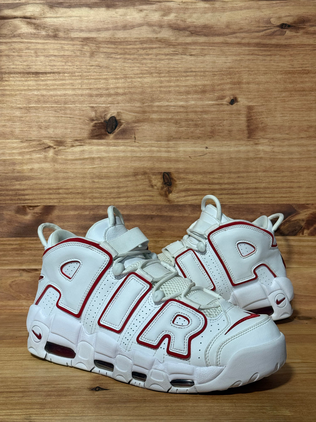 Nike Air More Uptempo White Varsity Red Outline