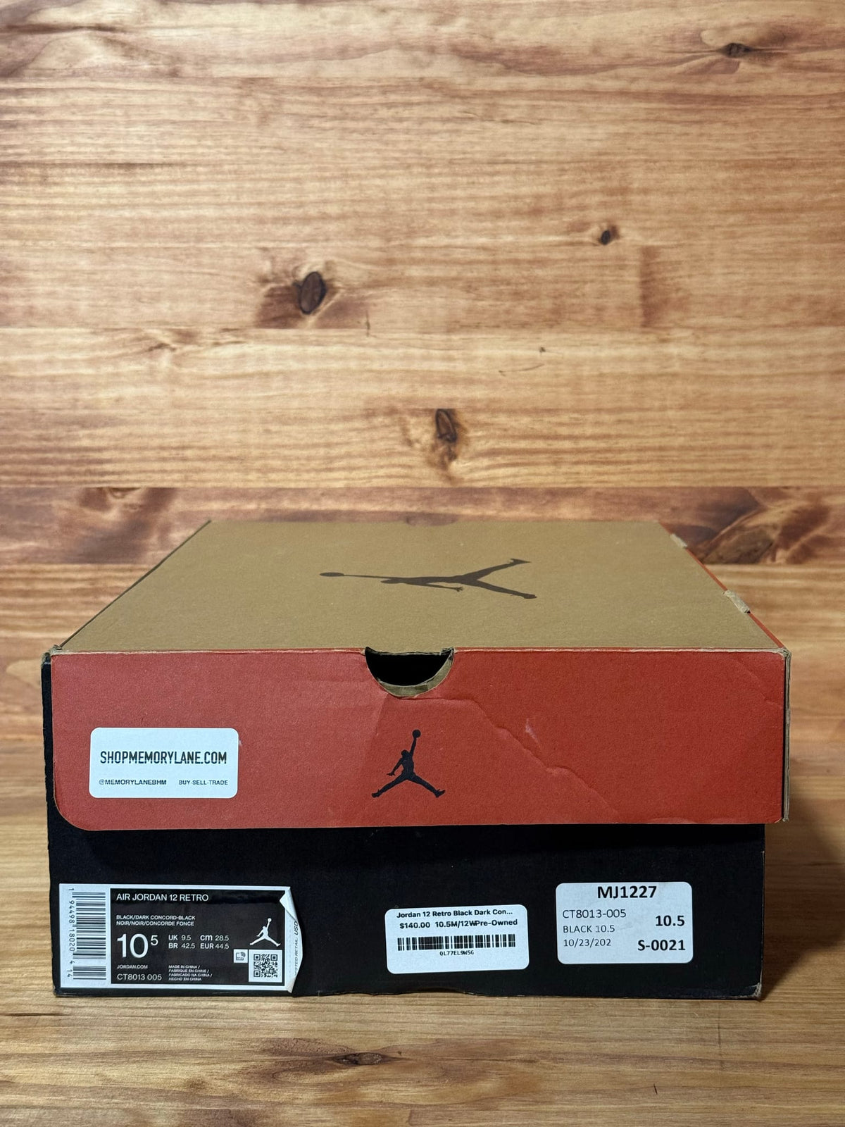 Jordan 12 Retro Black Dark Concord - Size 10.5