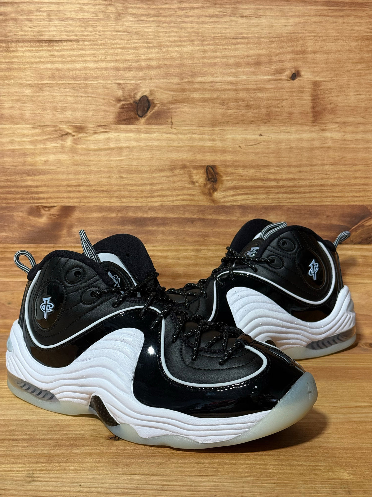 Nike Air Penny 2 Black Patent Football Grey