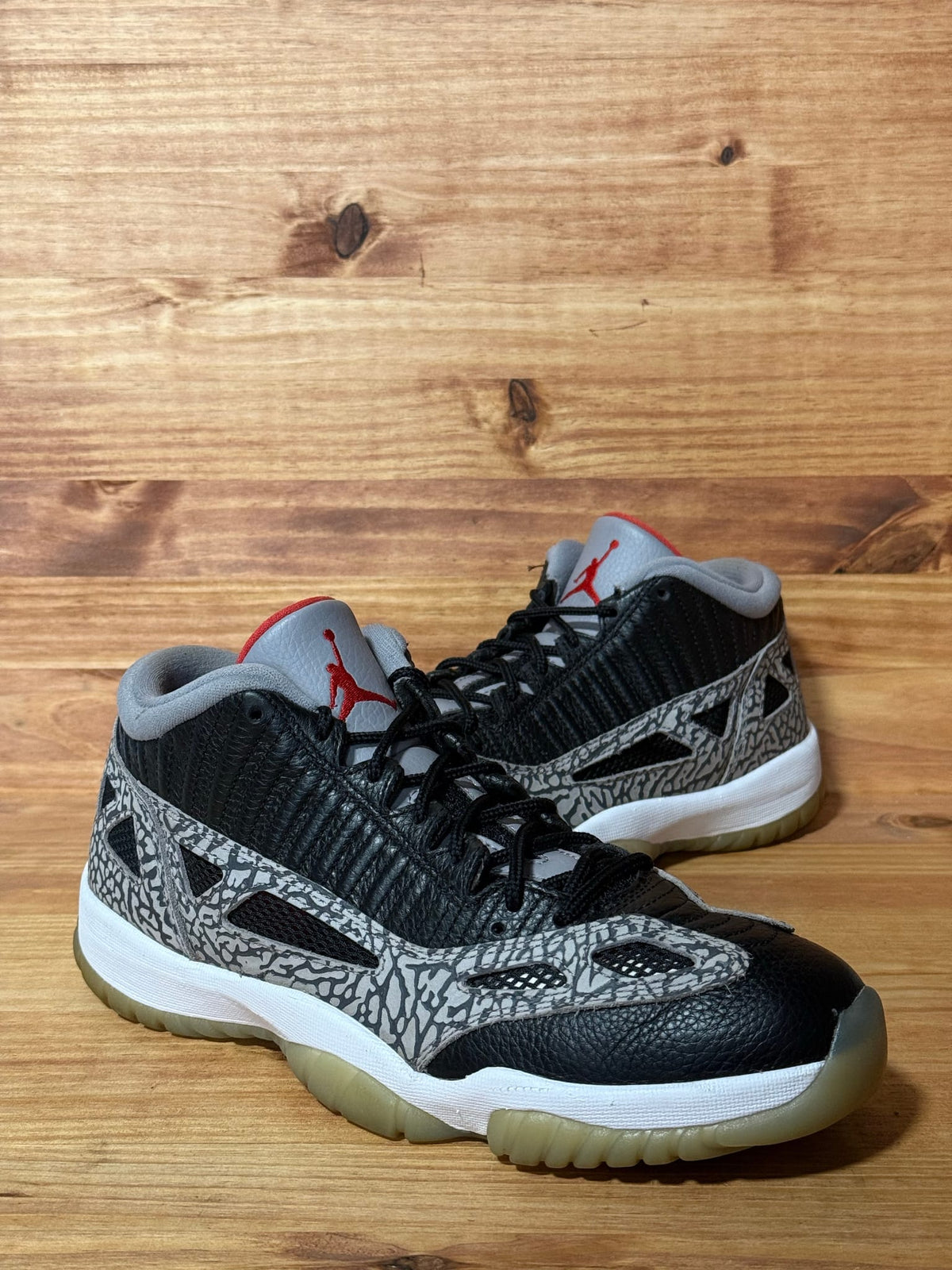 Jordan 11 Retro Low IE Black Cement - Size 9.5