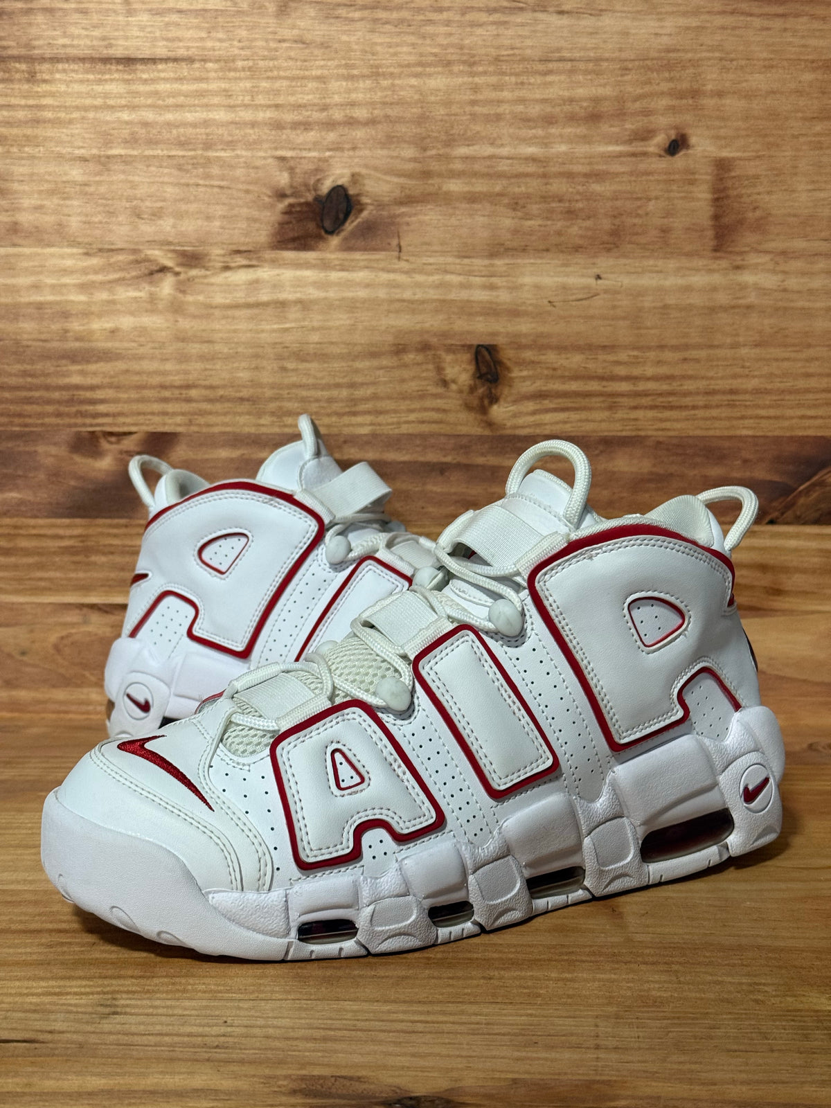 Nike Air More Uptempo White Varsity Red Outline