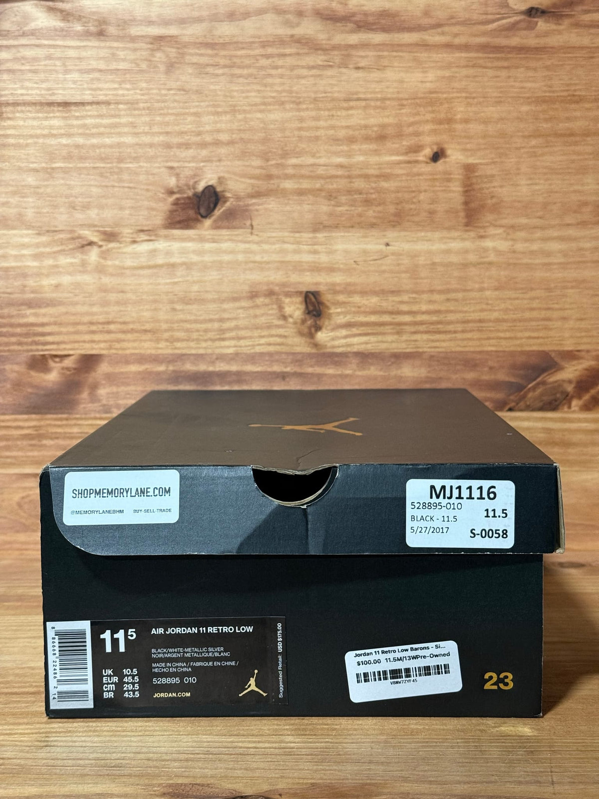 Jordan 11 Retro Low Barons - Size 11.5