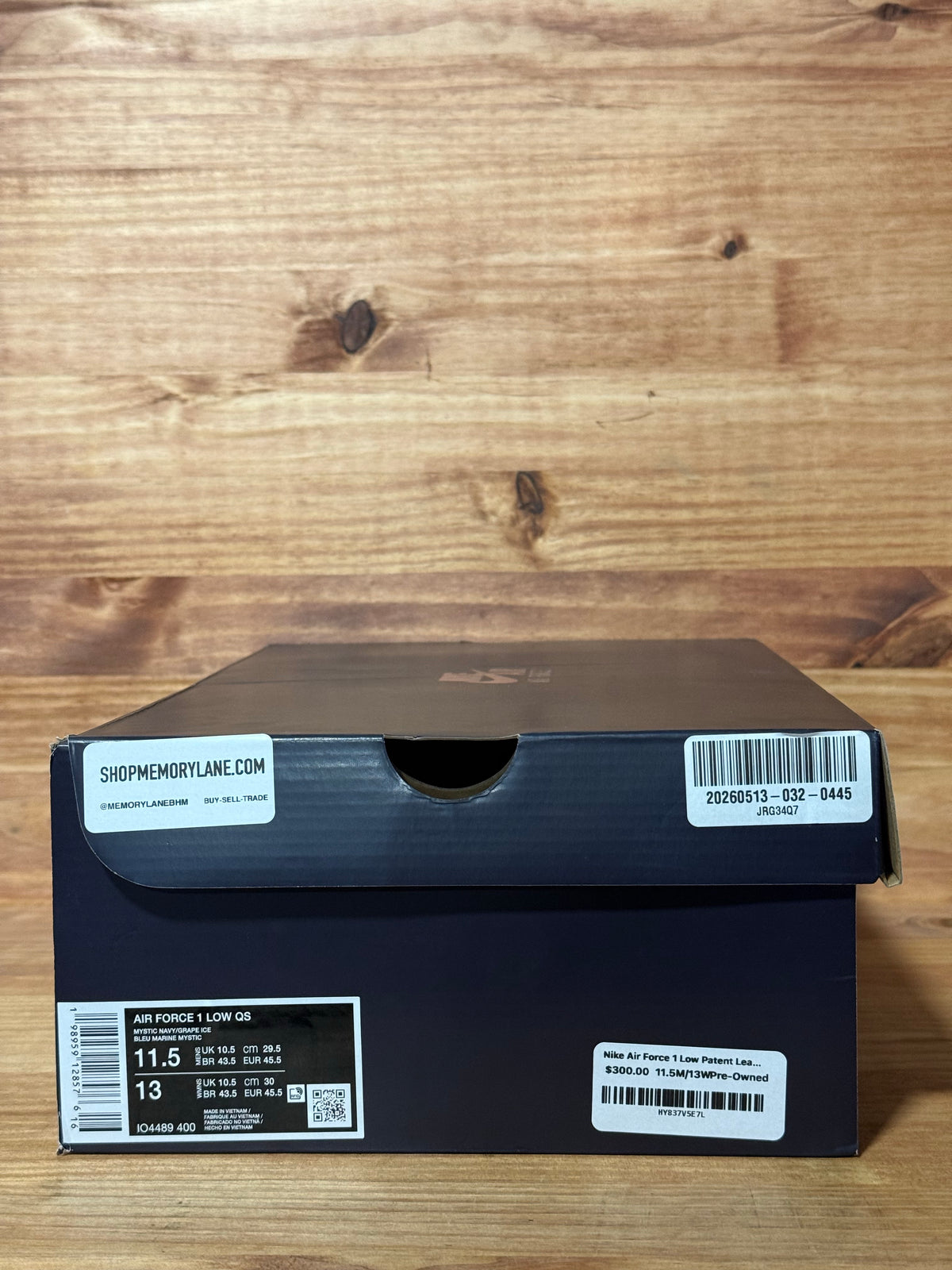 Nike Air Force 1 Low Patent Leather Mystic Navy Grape Ice