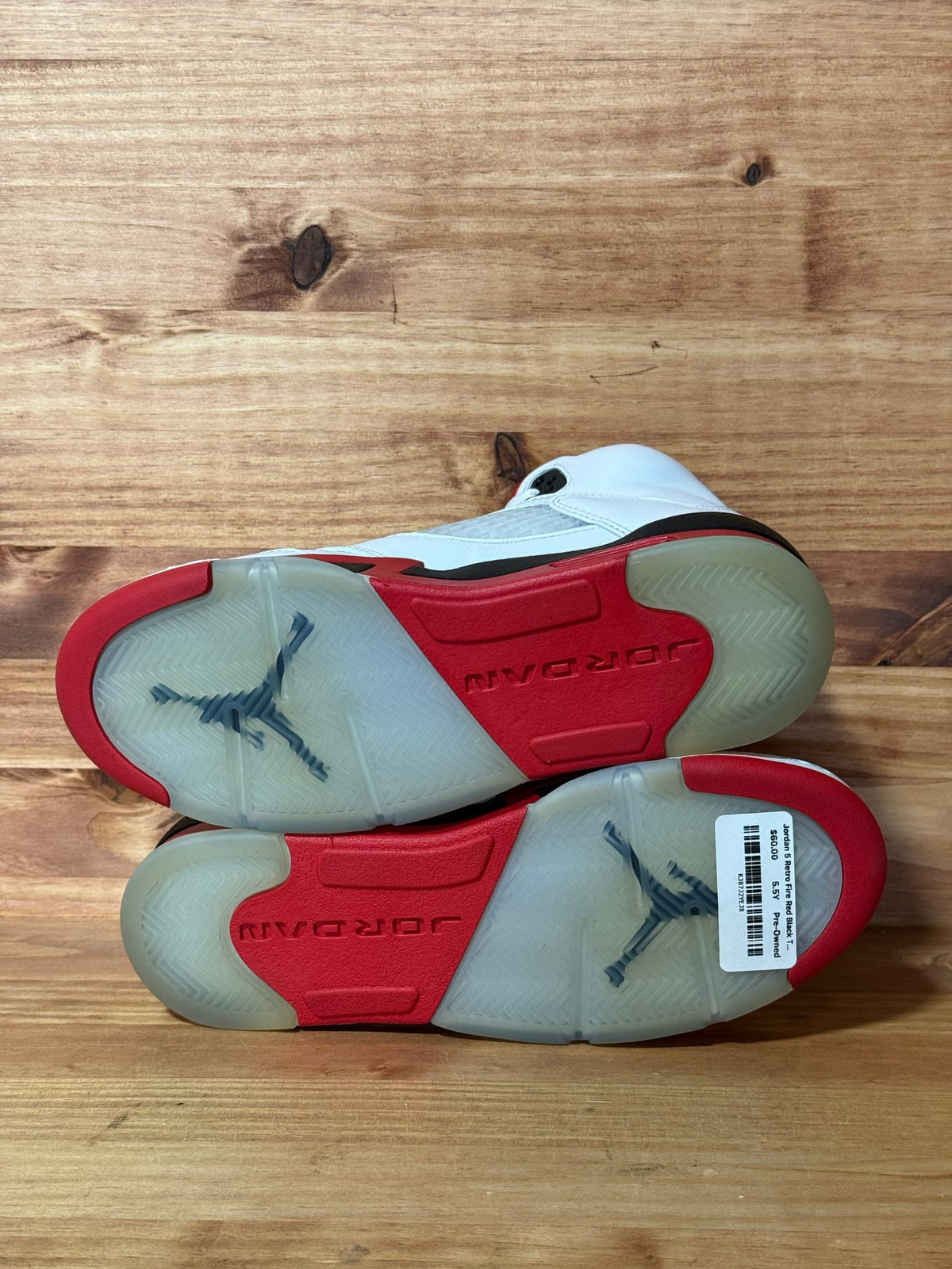 Jordan 5 Retro Fire Red Black Tongue (2025) (GS) - Size 5.5Y