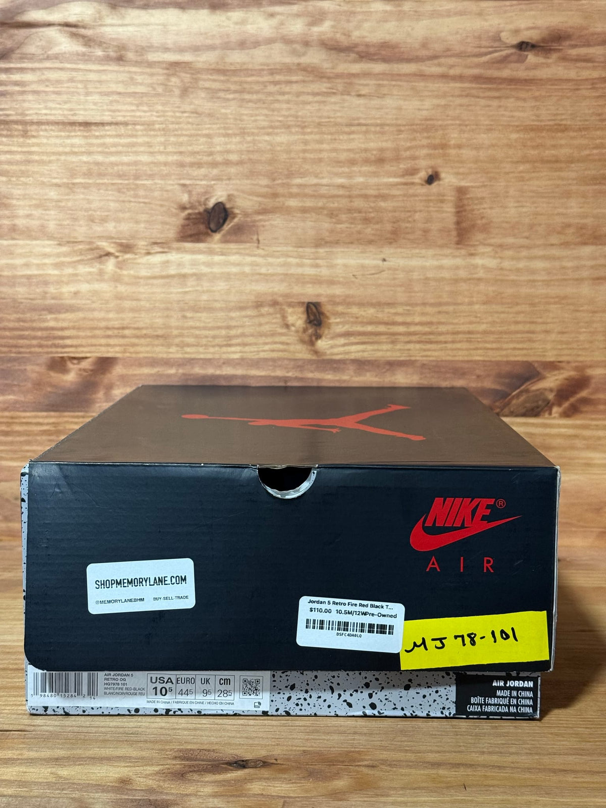 Jordan 5 Retro Fire Red Black Tongue (2025) Size 10.5