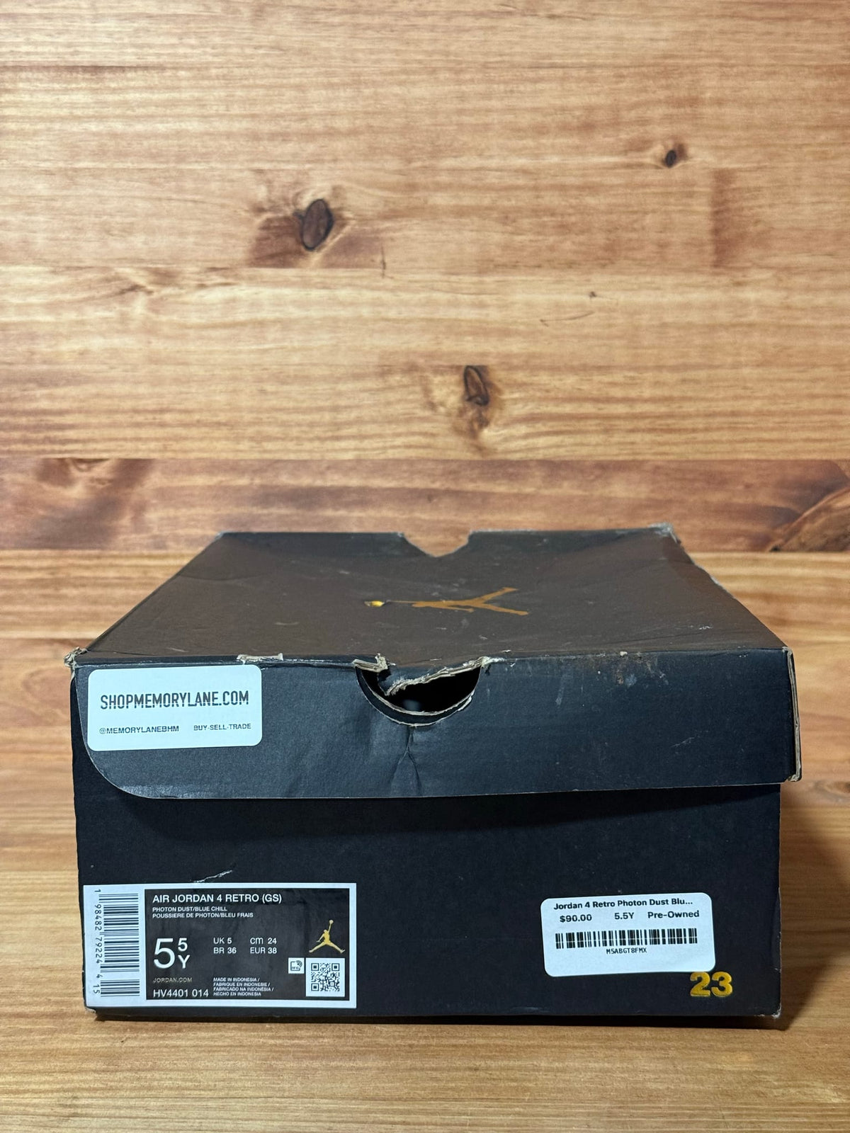 Jordan 4 Retro Photon Dust Blue Chill (GS) - Size 5.5Y