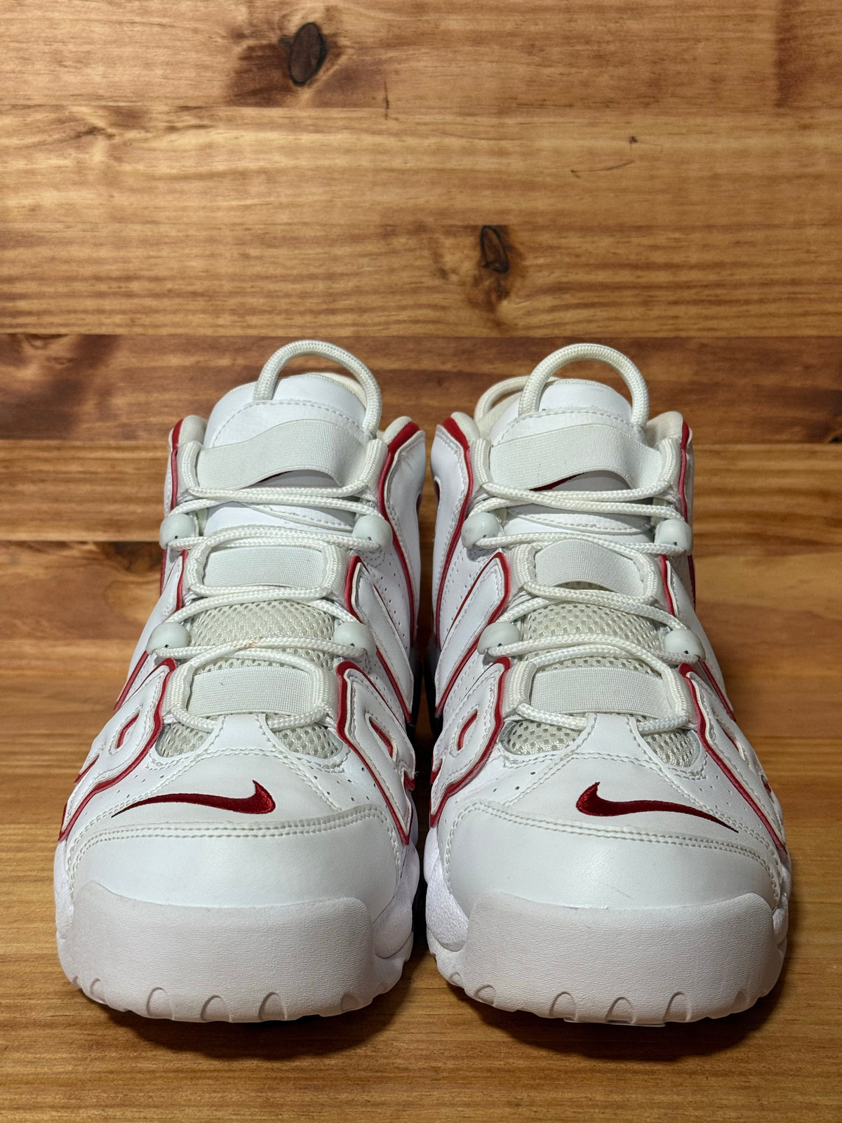 Nike Air More Uptempo White Varsity Red Outline