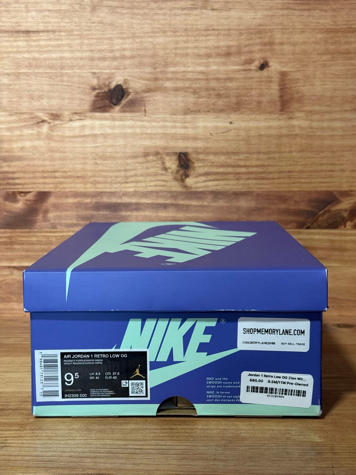 Jordan 1 Retro Low OG Zion Williamson Voodoo Alternate - Size 9.5