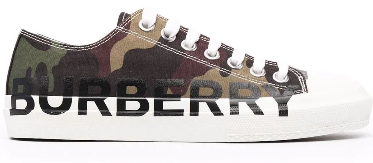 Burberry Logo-print Lace-up Sneaker Green Camo - Size 12