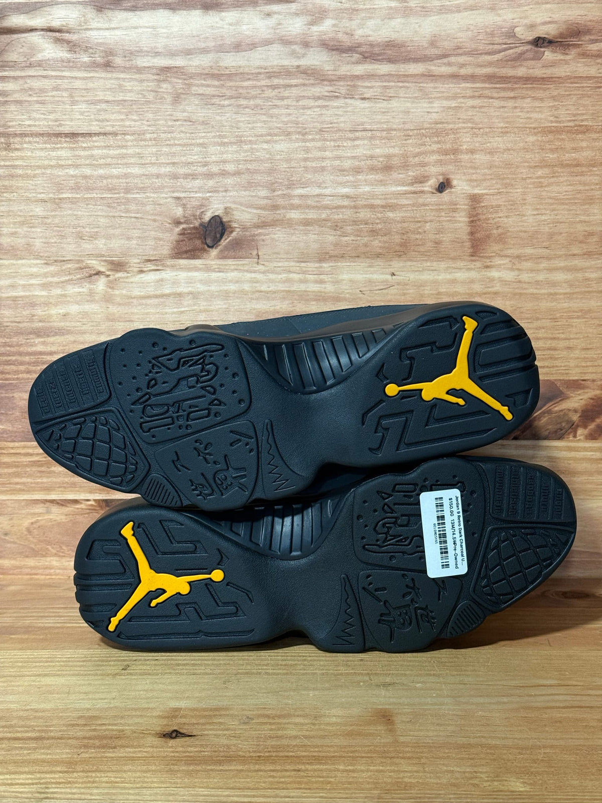 Jordan 9 Retro Dark Charcoal University Gold - Size 13