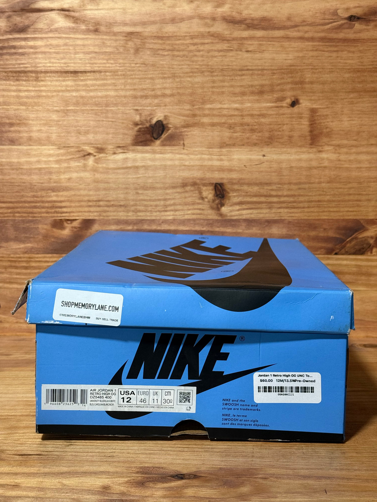 Jordan 1 Retro High OG UNC Toe - Size 12