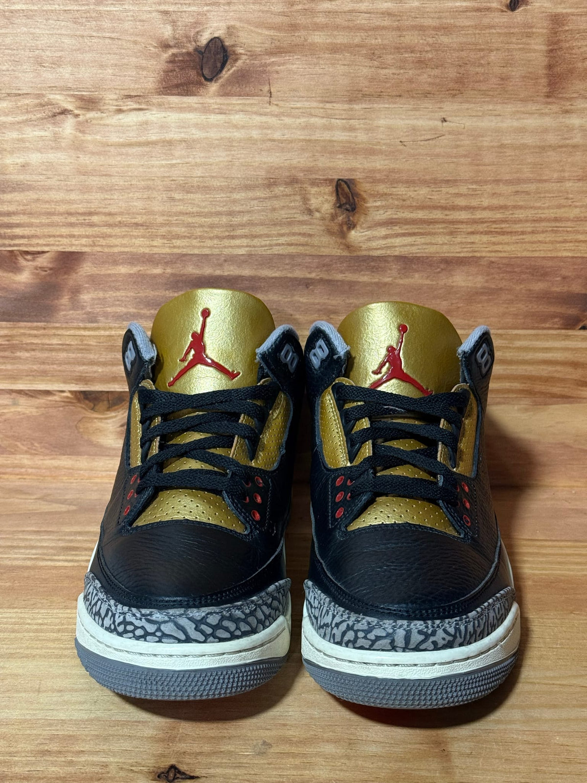 Jordan 3 Retro Black Cement Gold (Women's) - Size 10.5W/9M