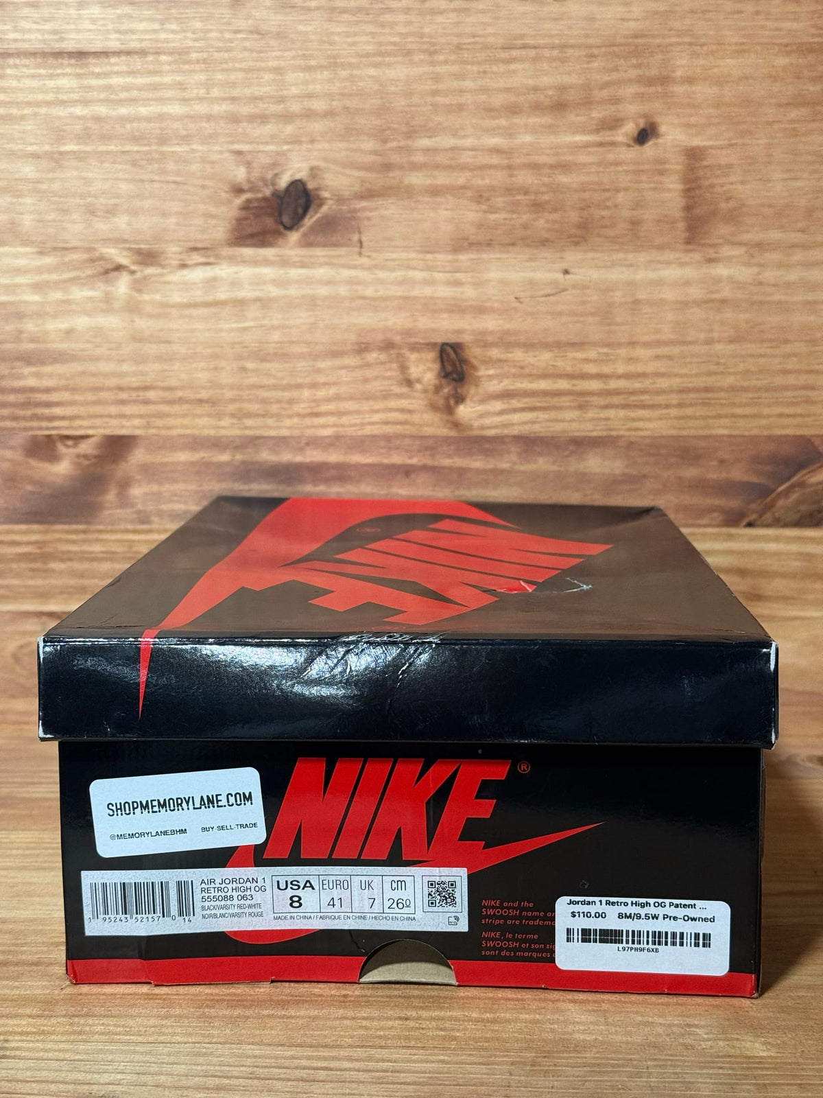 Jordan 1 Retro High OG Patent Bred - Size 8