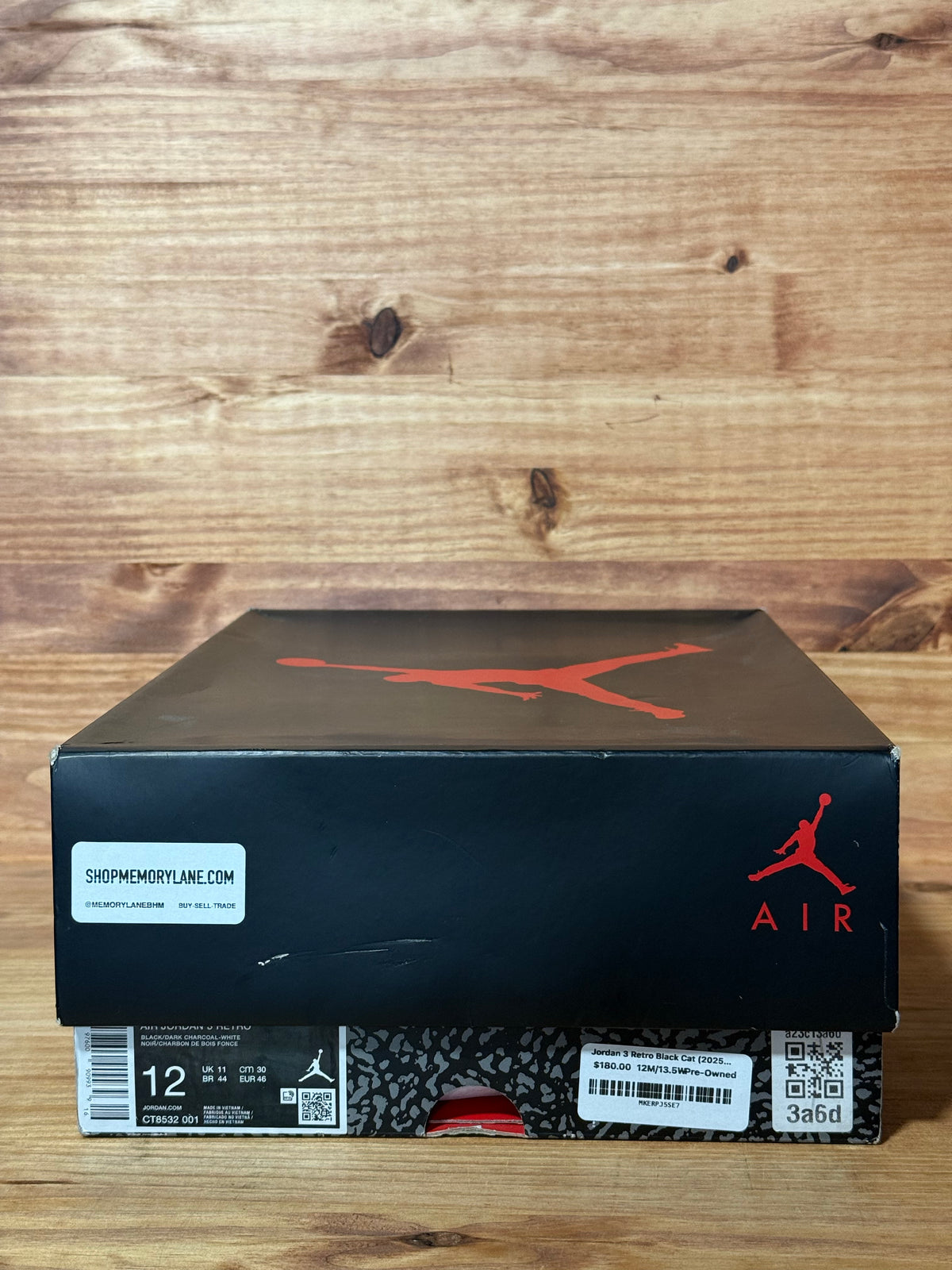 Jordan 3 Retro Black Cat (2025) - Size 12