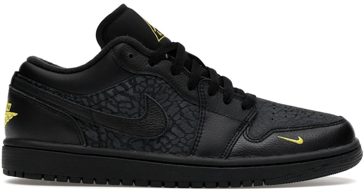 Jordan 1 Low Black Elephant Print - Size 10