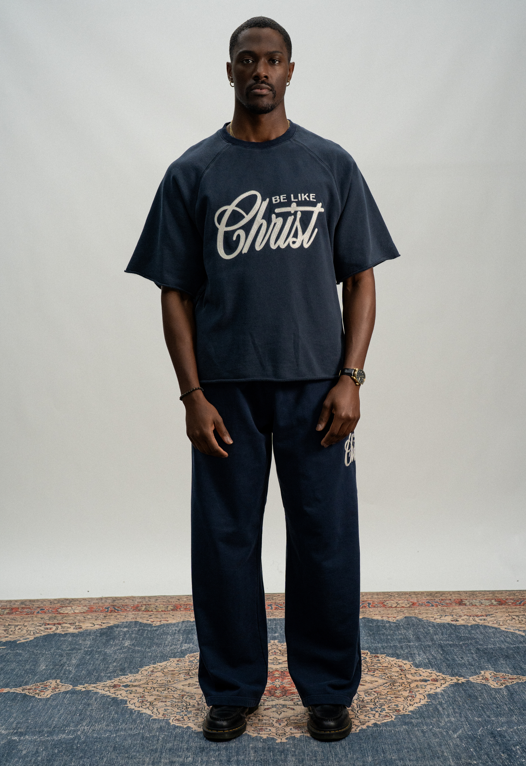 "BE LIKE CHRIST" TEE (NAVY BLUE)
