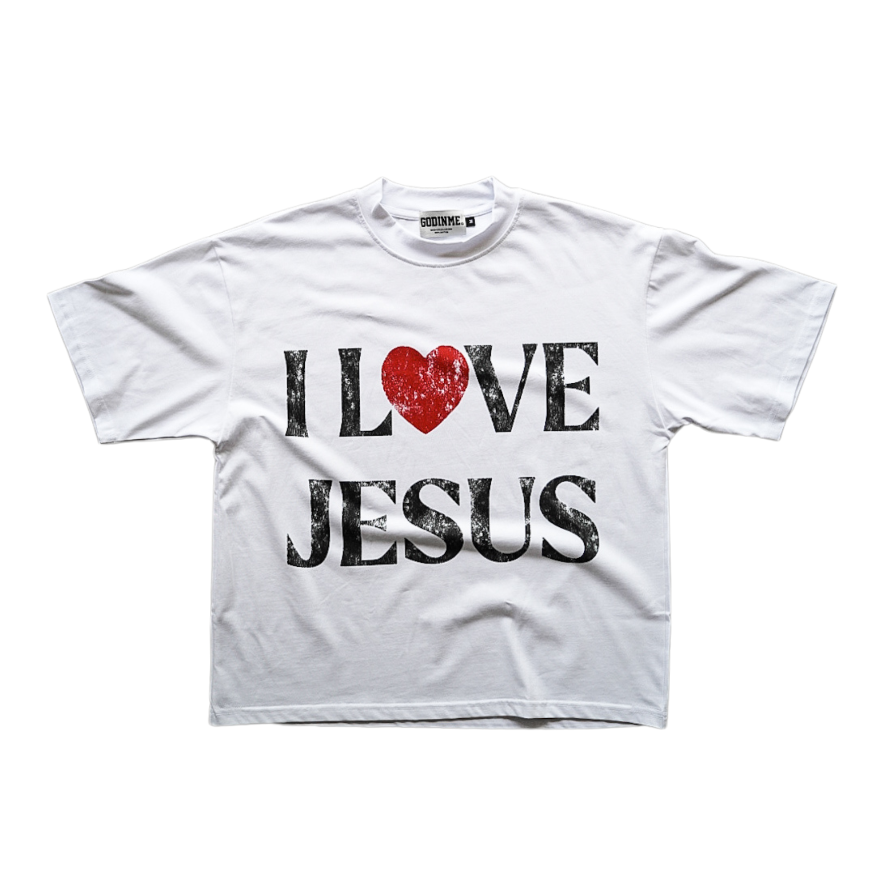"I LOVE JESUS" BOXY TEE (WHITE)