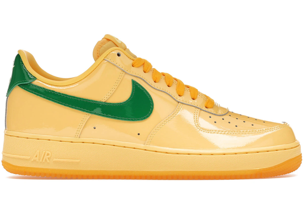 Nike Air Force 1 Low Patent Leather Topaz Gold Pine Green