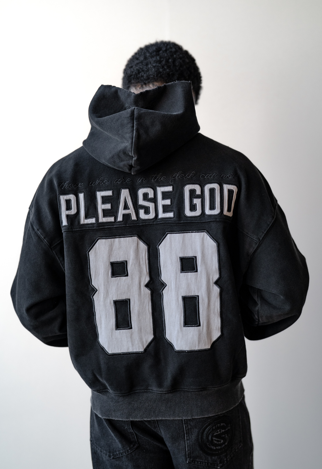 "PLEASE GOD" ZIP UP HOODIE