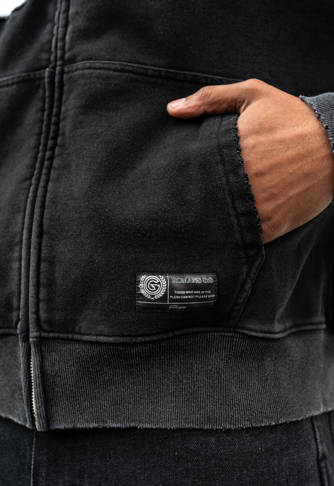 "PLEASE GOD" ZIP UP HOODIE