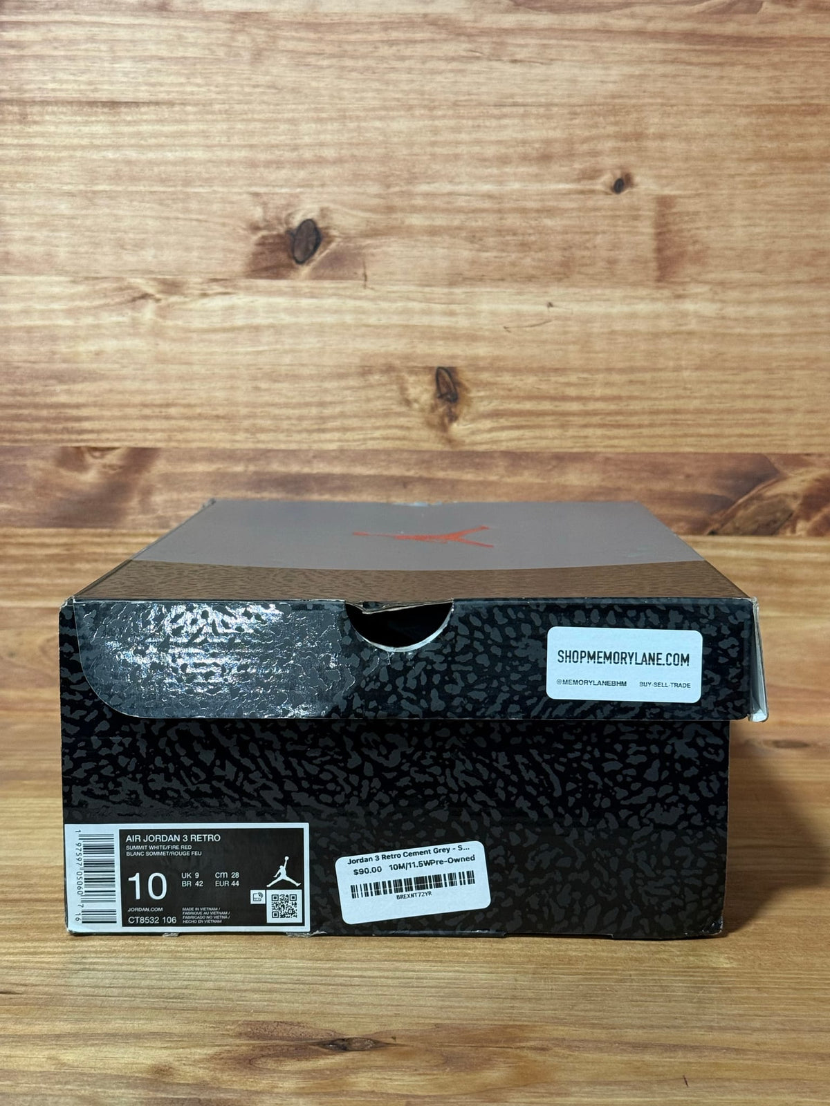 Jordan 3 Retro Cement Grey - Size 10