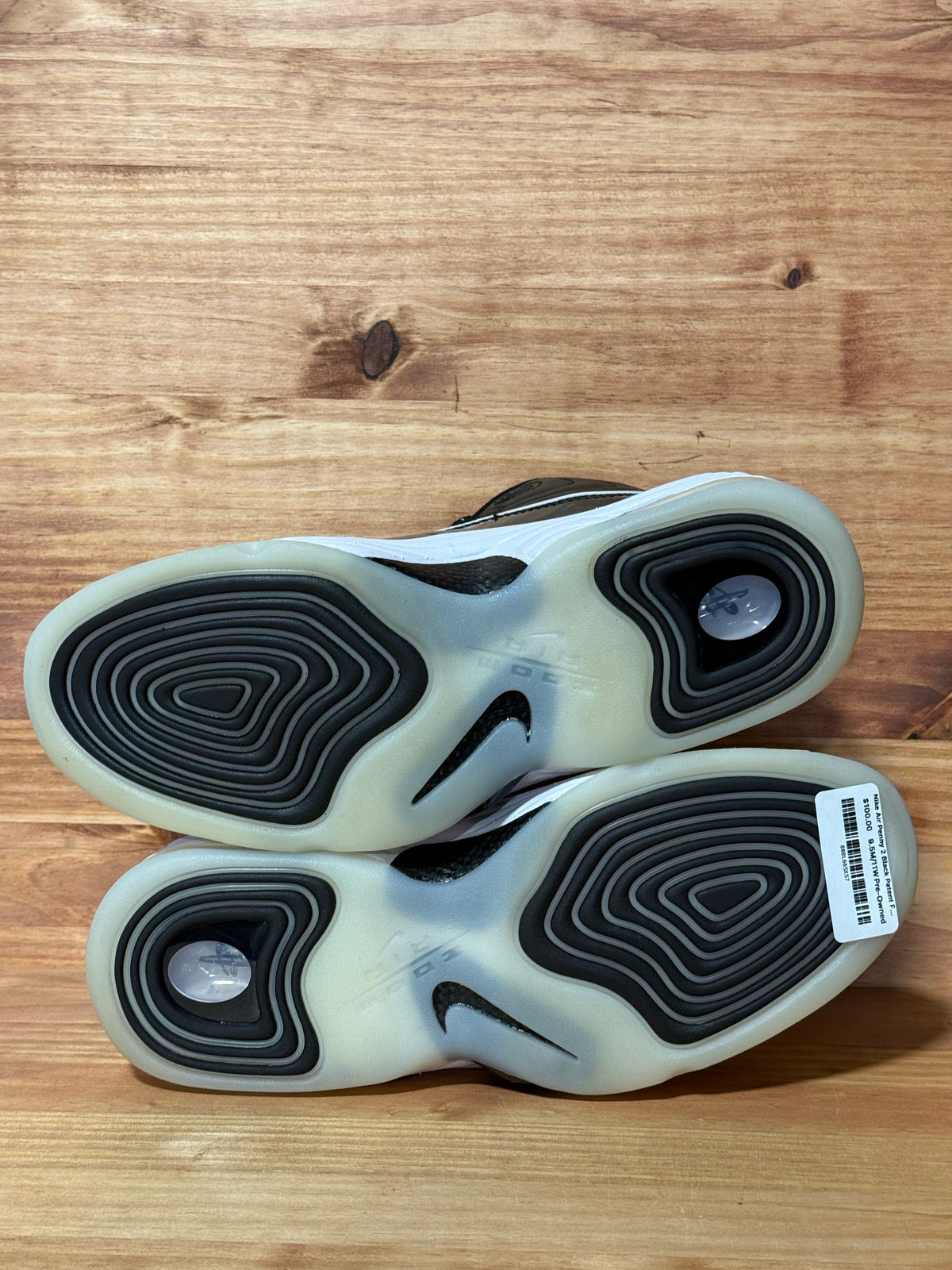 Nike Air Penny 2 Black Patent Football Grey
