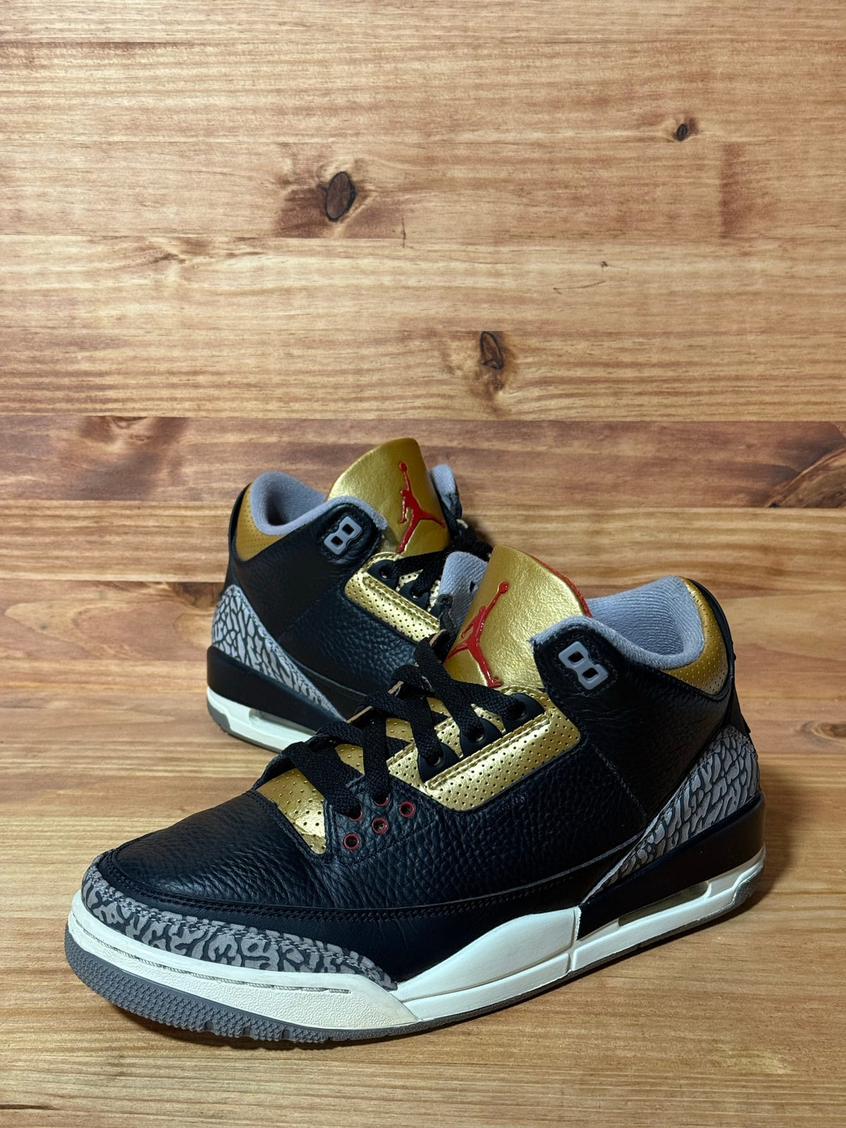 Jordan 3 Retro Black Cement Gold (Women's) - Size 10.5W/9M