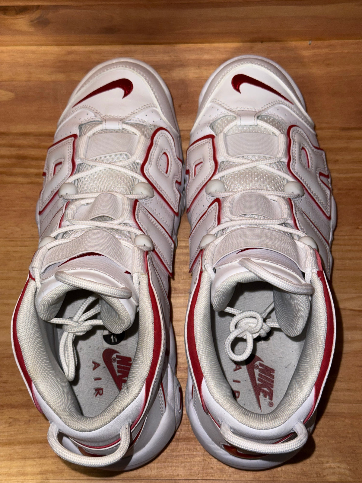 Nike Air More Uptempo White Varsity Red Outline