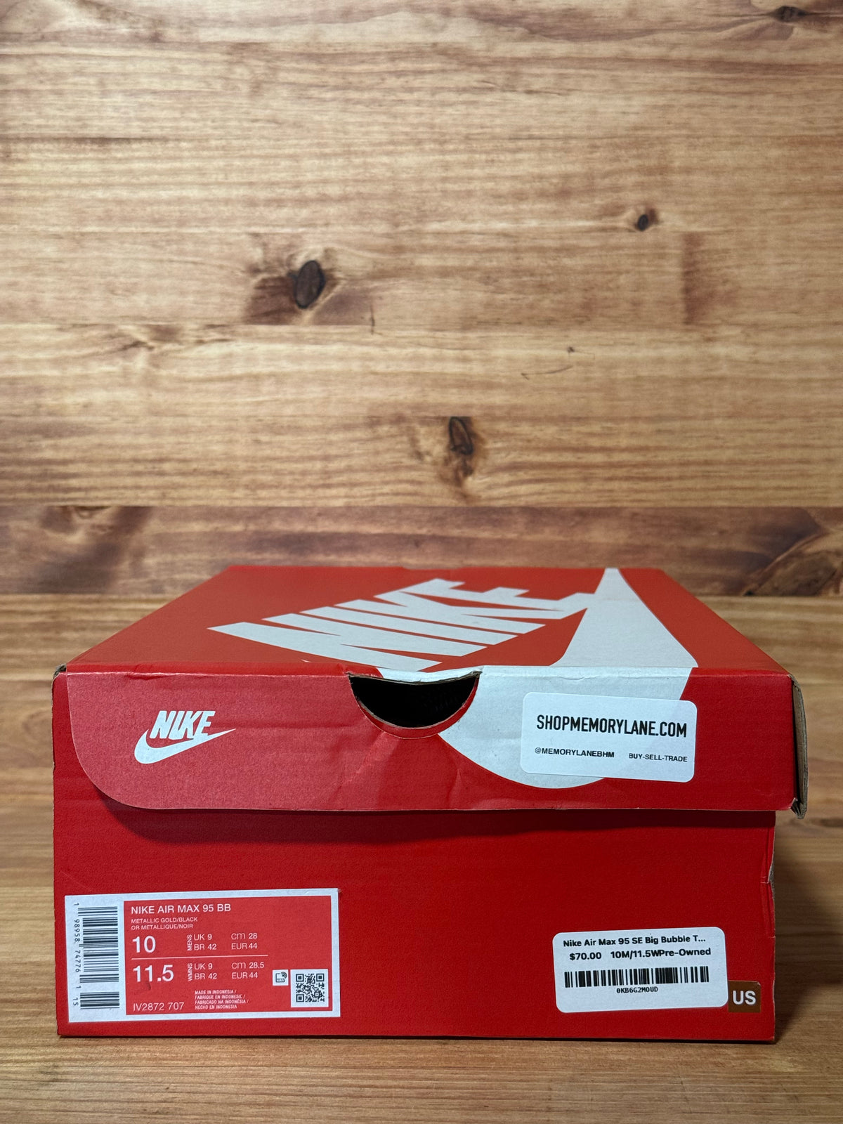 Nike Air Max 95 SE Big Bubble Total 90 Metallic Gold - Size 10