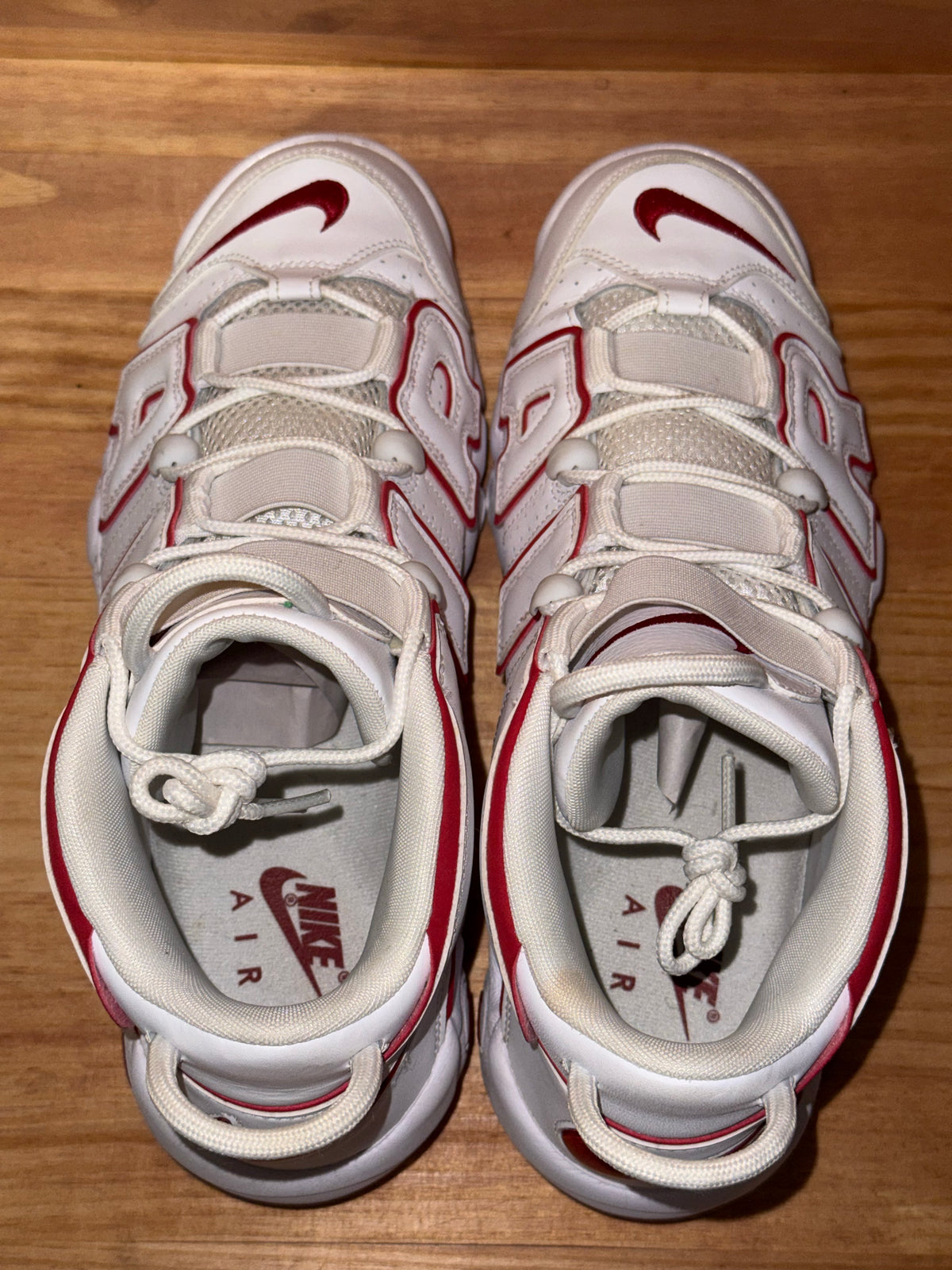 Nike Air More Uptempo White Varsity Red Outline