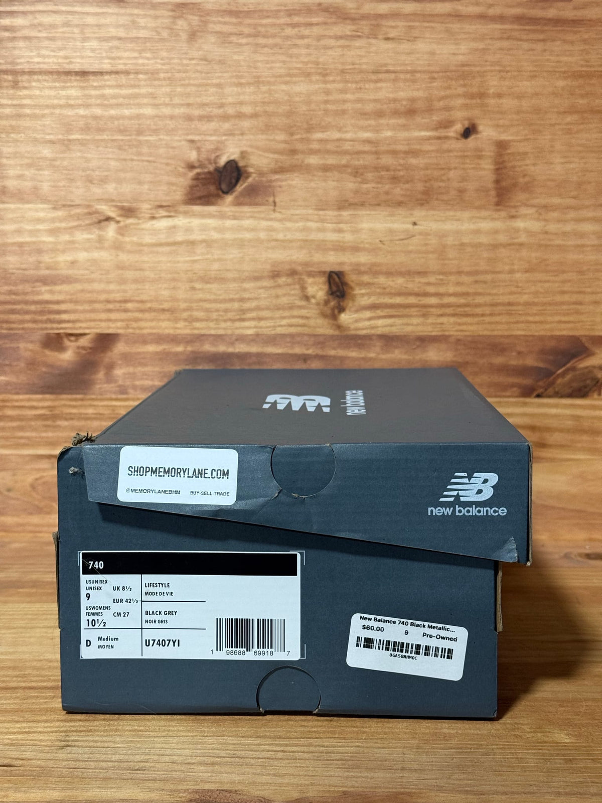 New Balance 740 Black Metallic - Size 9