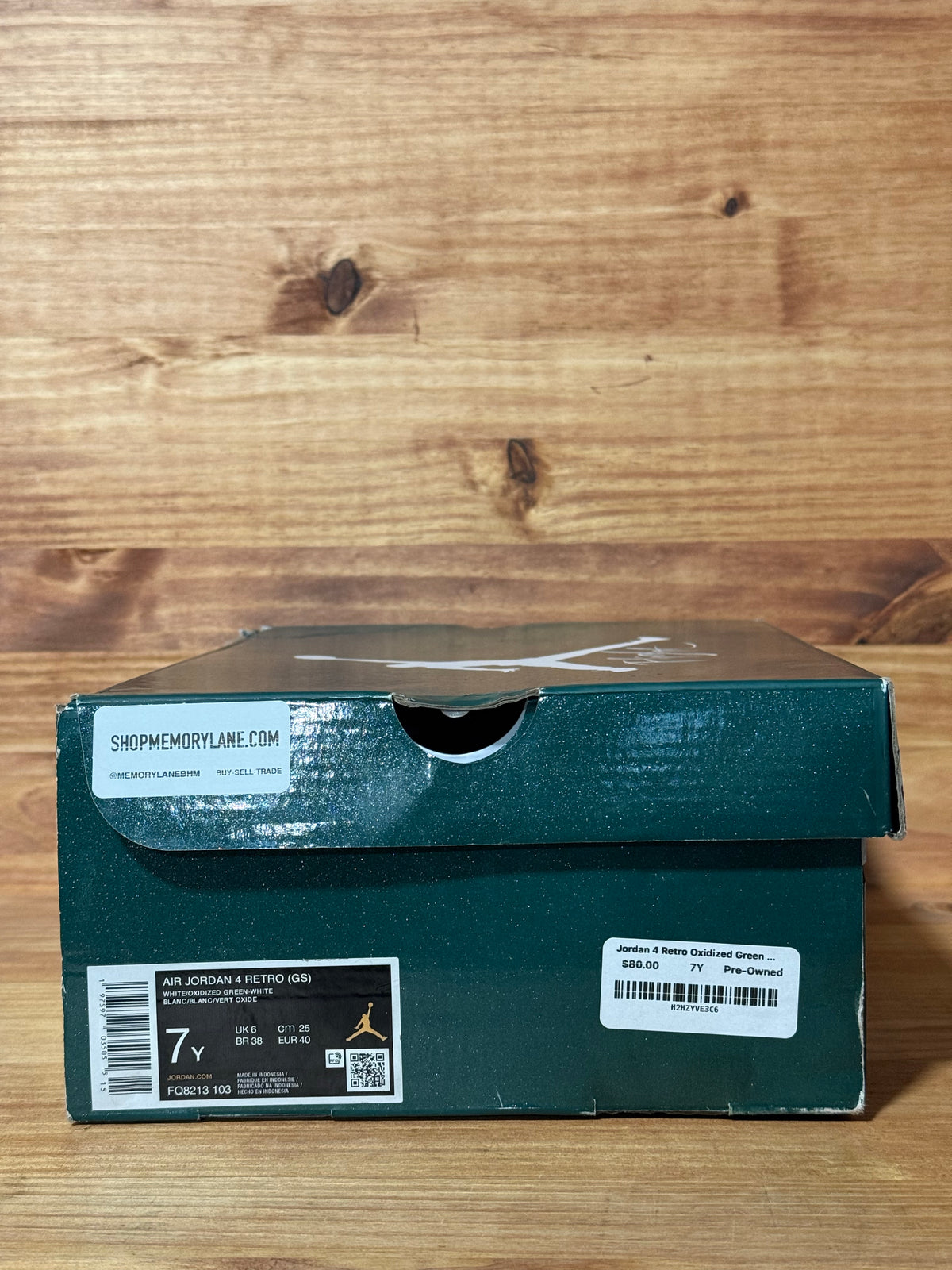 Jordan 4 Retro Oxidized Green (GS) - Size 7Y