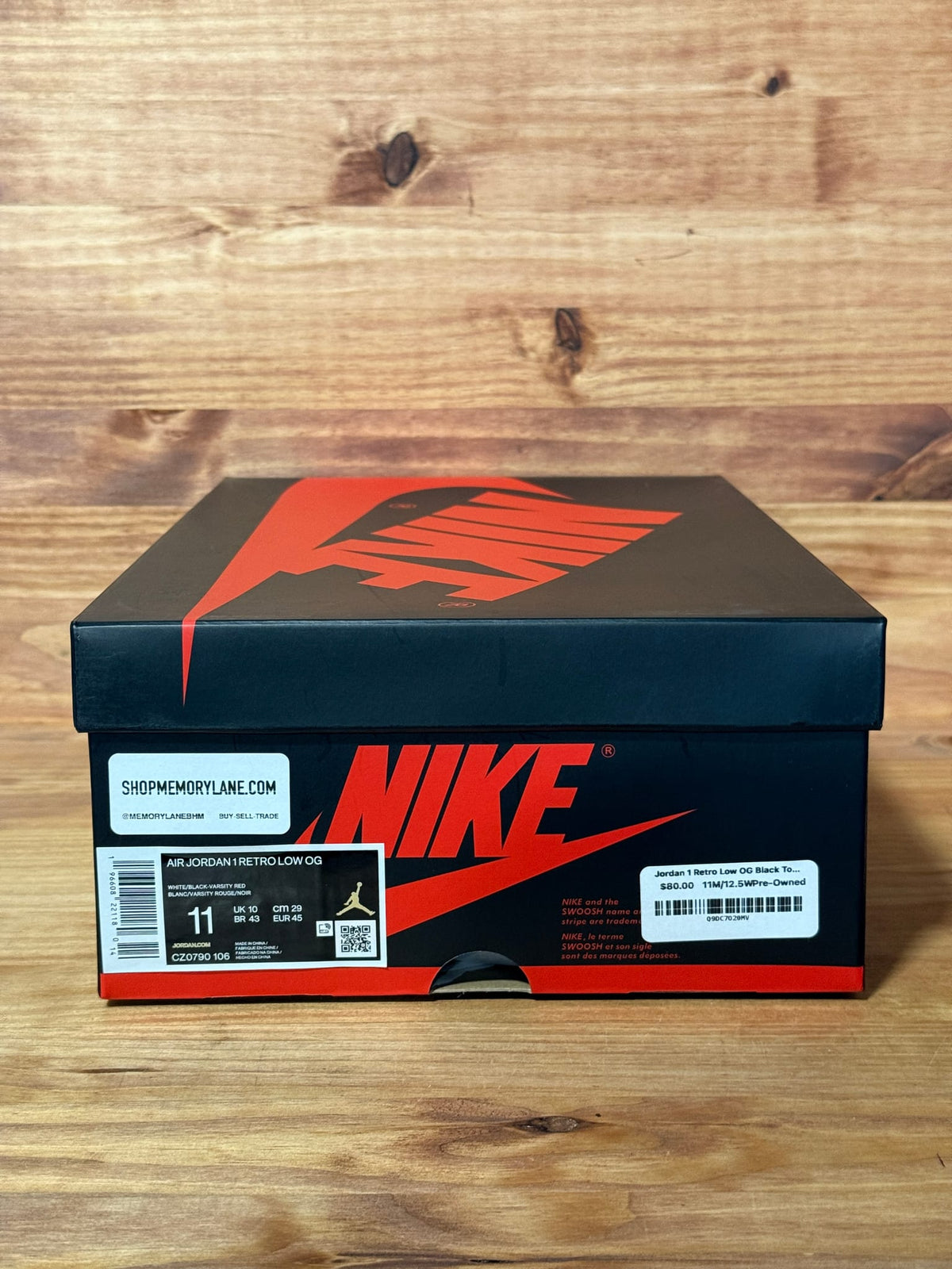 Jordan 1 Retro Low OG Black Toe (2023) - Size 11