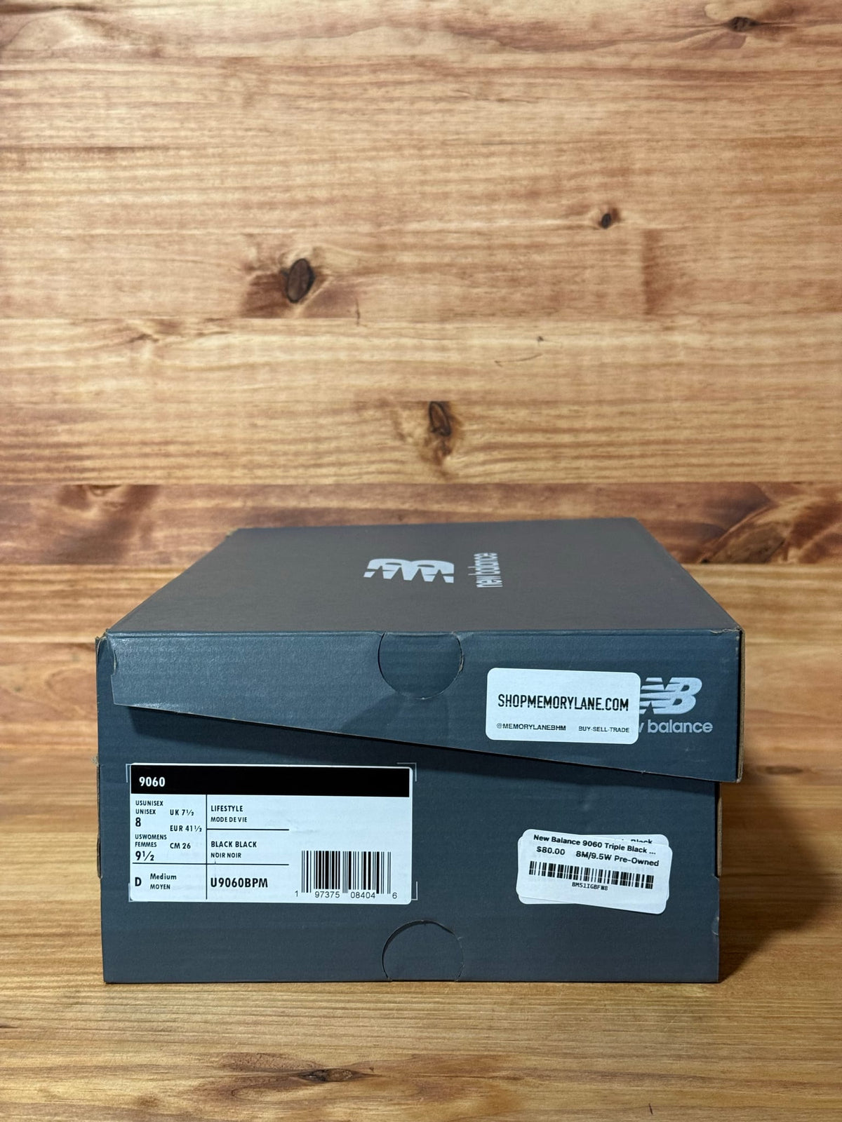 New Balance 9060 Triple Black - Size 8